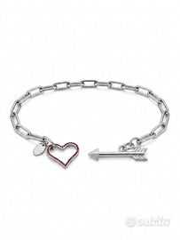 Bracciale Open Chain in Acciaio con Charm Cuore e