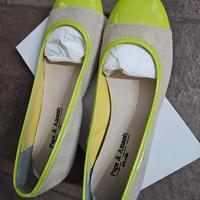 Scarpe ballerine.N.40 Beige e giallo lime.Nuove