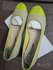 Scarpe ballerine.N.40 Beige e giallo lime.Nuove