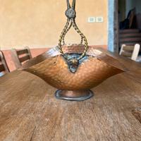 Antico Cestino/Centrotavola in Rame e Ottone