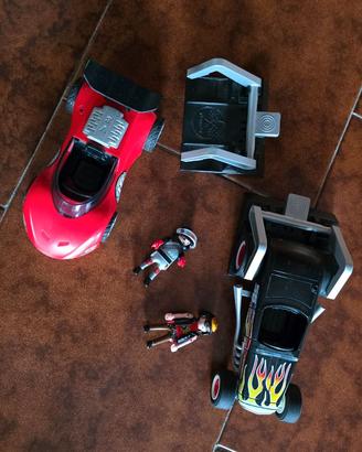 Playmobil lotto moto+auto+piloti da corsa,