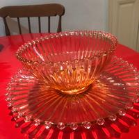 Centrotavola vintage ciotola e piatto