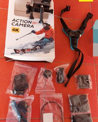 Action camera 4k multi accessoriata