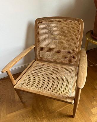 Poltrona in tek e rattan ZARA HOME