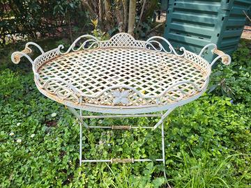 tavolino vintage in ferro battuto