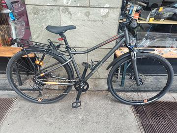 Bici trekking riverside 700 grigio-arancione