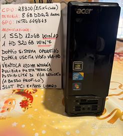Pc desktop  acer compatto risparmio energetico