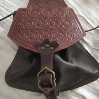 Borsello in pelle per cintura Medievale, LARP o Co