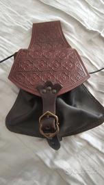 Borsello in pelle per cintura Medievale, LARP o Co