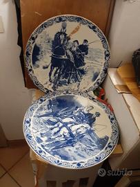 Due grandi piatti ceramica olandese Delft Blauw
