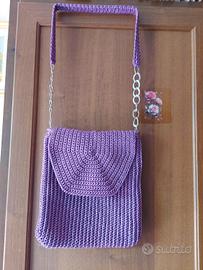 borsa in cordino colore malva per bimba/ adolescen