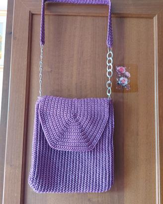 borsa in cordino colore malva per bimba/ adolescen