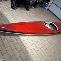 Kayak in vetroresina 3,78 m + remo in legno Azzali