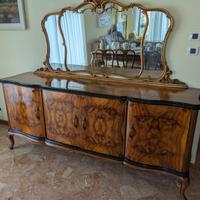 Cassettiera con specchio Chippendale in radicanoce