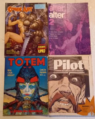 4 Fumetti 70/80 Totem 1, Pilot 1, Alter, Comic Art