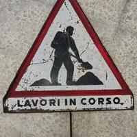 Cartello lavori in corso anni 50/60