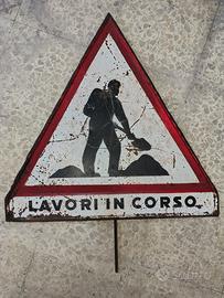 Cartello lavori in corso anni 50/60