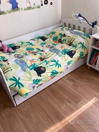 letto bambini 160x80 cm con cassetto e sponda