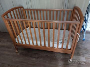 Culla in legno con doghe e materasso Pali