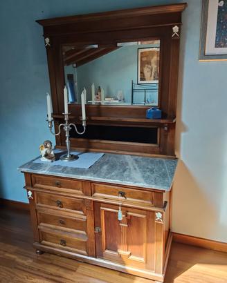 Comò antico con specchiera, primi 900 * usato