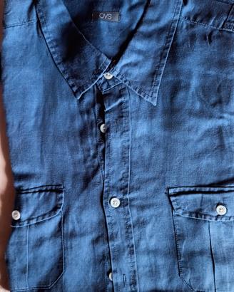 Camicia uomo, manica lunga, tg.xxl, lino