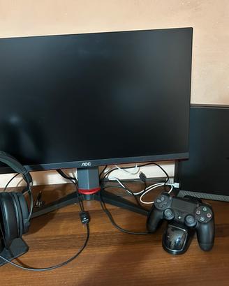 Play Station 4 Slim 1T con monitor AOC 24”