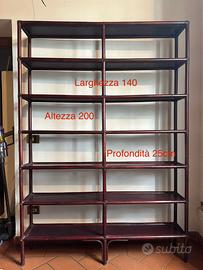 Libreria scaffale Etagere legno Mogano Faux Bamboo