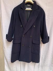 Cappotto Max Mara cashmere lana blu scuro tg 44