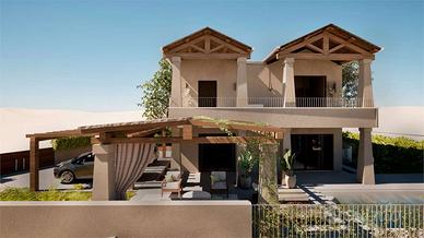 Villa con piscina e vista mare