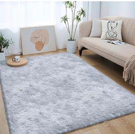 Tappeto da Salotto a Pelo Lungo Grigio