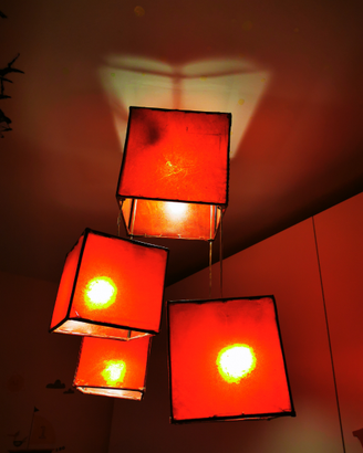 Lampadario in pelle