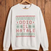 Felpa uomo bianca natalizia “Odio il Natale” – Tag