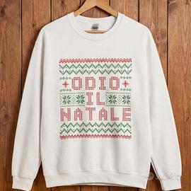 Felpa uomo bianca natalizia “Odio il Natale” – Tag