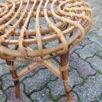 sgabello rattan e bambù
