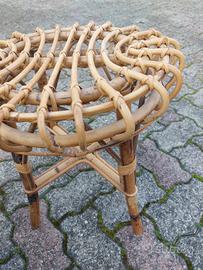 sgabello rattan e bambù