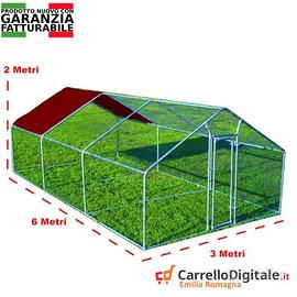 Gabbia Galline 3x6 m x h 2 m – 18 mq bordeaux