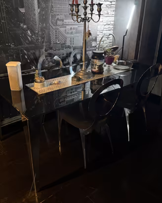 Tavolo Calligaris vetro con 4 sedie