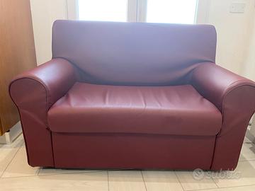 Divano eco-pelle bordeaux
