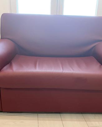 Divano eco-pelle bordeaux