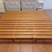 Base letto matrimoniale artigianale in legno