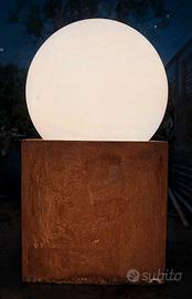 vaso in corten + Sfera luminosa 