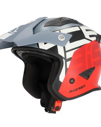 CASCO JET ARIA SPORT 22-06 ACERBIS grigio ROSSO