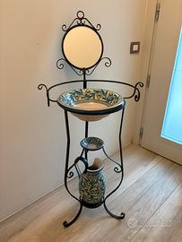 Toeletta ferro battuto toilette catino e brocca