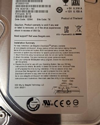 seagate hardisk 320 GB