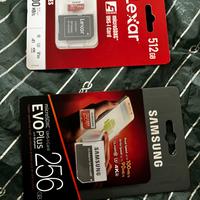 Schede NUOVE SD card Samsung 256 512 lexar