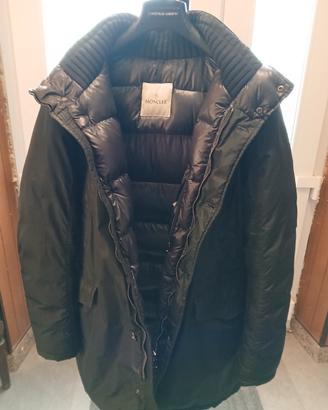 Parka lungo Moncler uomo nero-taglia 5 (XL-XXL)