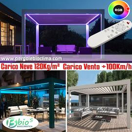 Gazebo pergola bioclimatica 4x4 antracite lamelle