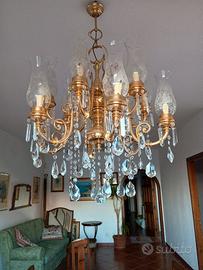 lampadario  classico bagno oro