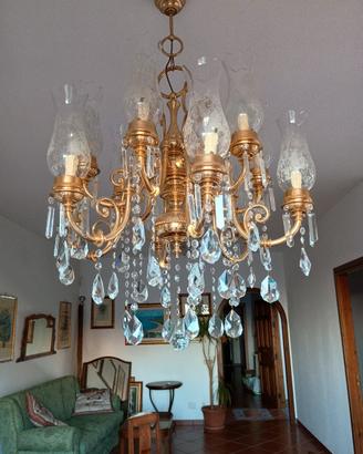 lampadario  classico bagno oro