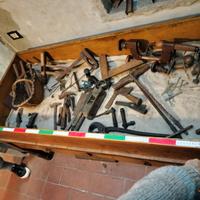 Cassapanca antica da bottega in legno massello con